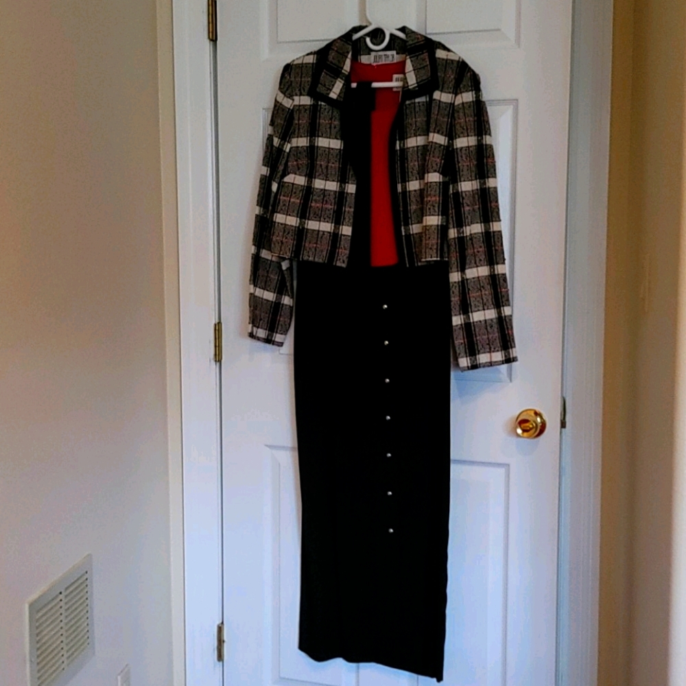 long dress with matching jacket